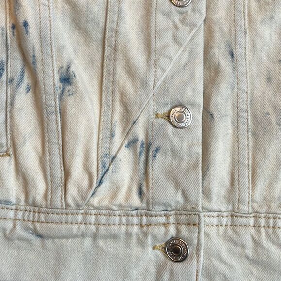 NWT Free People {REVOLVE} Rumors Denim Jacket in Jones Tie Dye Blue size XS - Picture 8 of 9